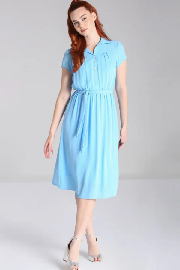 Hell Bunny Dresses>Pearl Dress Blue