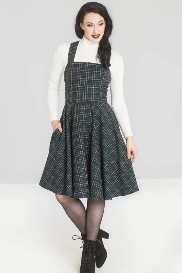 Hell Bunny Dresses | Vintage Dresses>Peebles Pinafore Dress Green