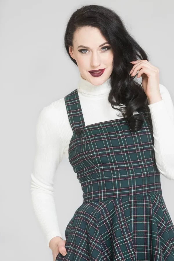 Hell Bunny Dresses | Vintage Dresses>Peebles Pinafore Dress Green