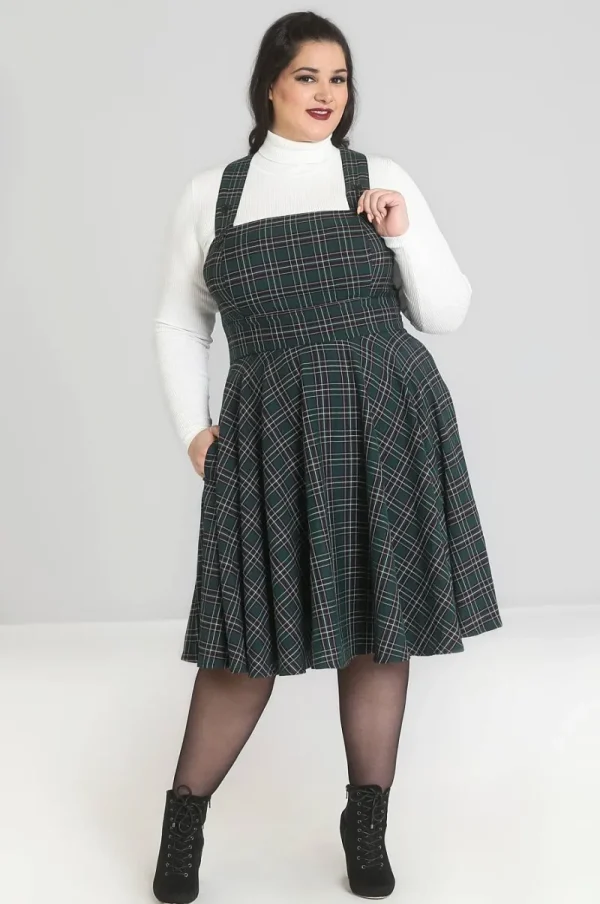 Hell Bunny Dresses | Vintage Dresses>Peebles Pinafore Dress Green