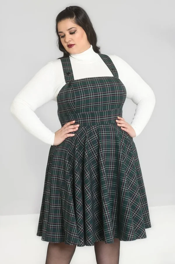 Hell Bunny Dresses | Vintage Dresses>Peebles Pinafore Dress Green