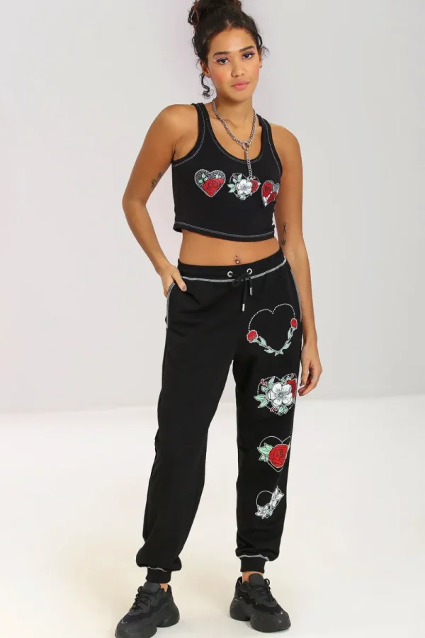 Hell Bunny Trousers & Shorts | Trousers & Shorts>Petal Joggers Black