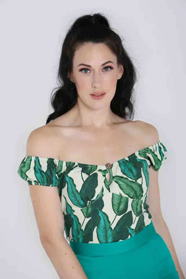 Hell Bunny Tops | Tops>Rainforest Top Ivory