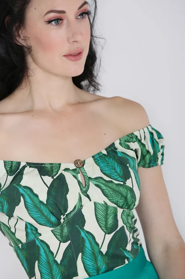Hell Bunny Tops | Tops>Rainforest Top Ivory