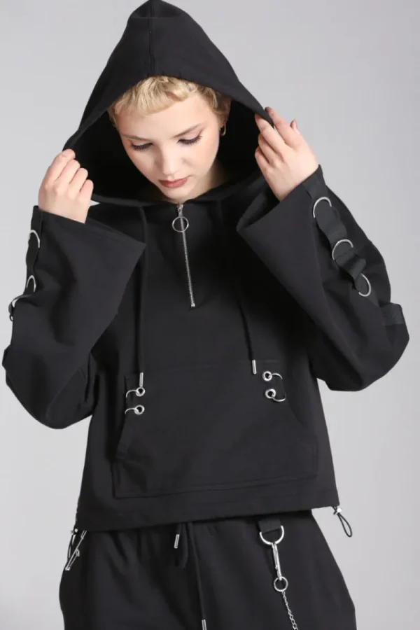 Hell Bunny Tops | Loungewear>Ramona Hoodie Black