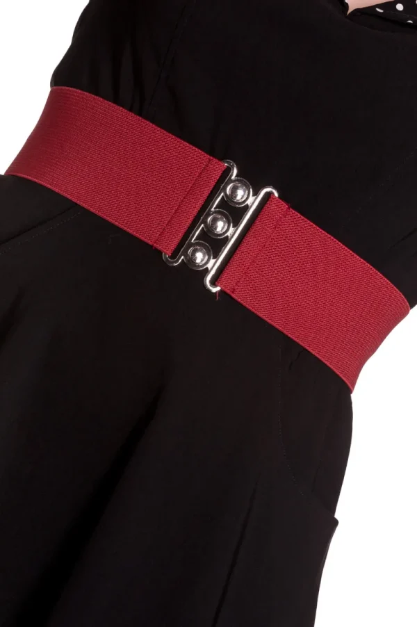 Hell Bunny Accessories>Retro Belt-Sale Burgundy