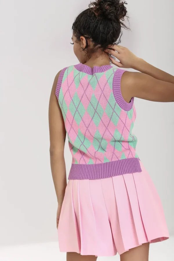 Hell Bunny Tops | Knitwear>Rhombus Vest MultiColour