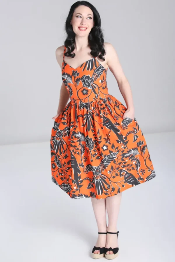 Hell Bunny Dresses | Dresses With Pockets>Rio Dress Orange