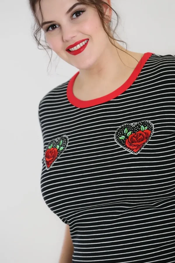 Hell Bunny Tops | Knitwear>Rose Heart Top Black