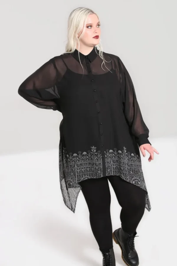 Hell Bunny Tops | Blouses>Secret Gate Tunic Black