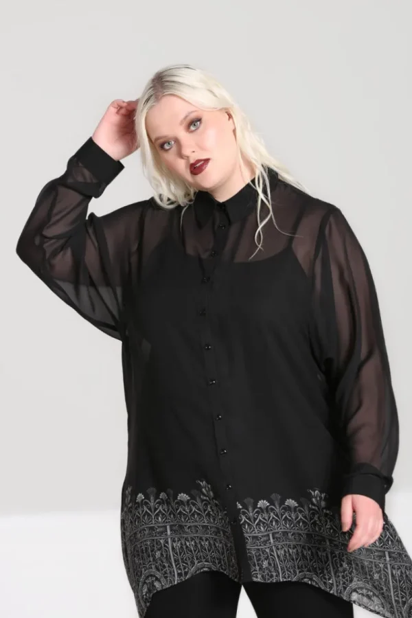 Hell Bunny Tops | Blouses>Secret Gate Tunic Black