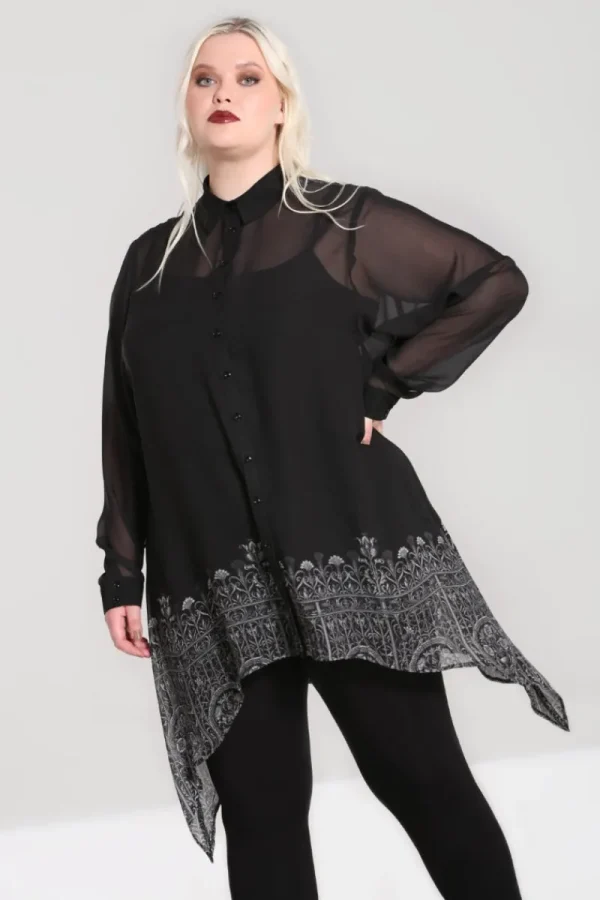 Hell Bunny Tops | Blouses>Secret Gate Tunic Black