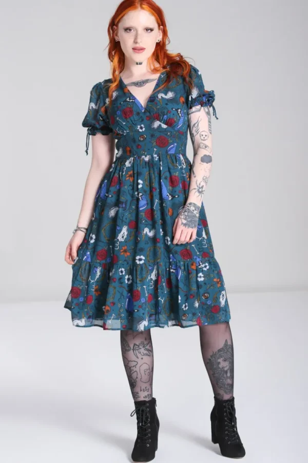 Hell Bunny Dresses>Sianna Midi Dress Teal