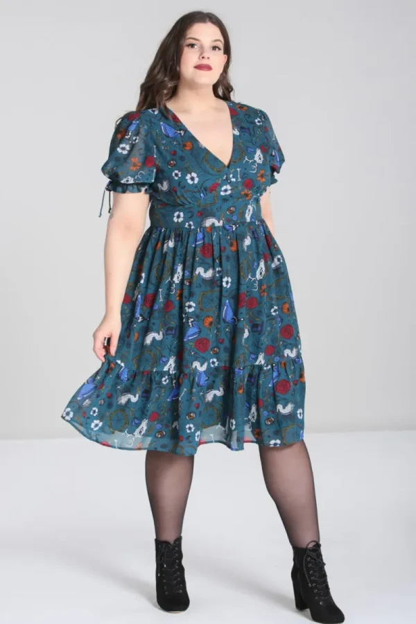 Hell Bunny Dresses>Sianna Midi Dress Teal