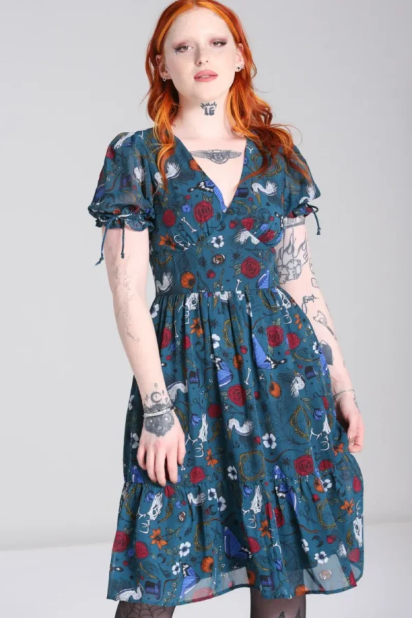 Hell Bunny Dresses>Sianna Midi Dress Teal