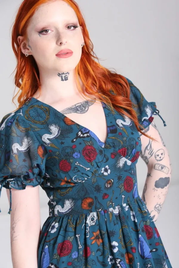 Hell Bunny Dresses>Sianna Midi Dress Teal