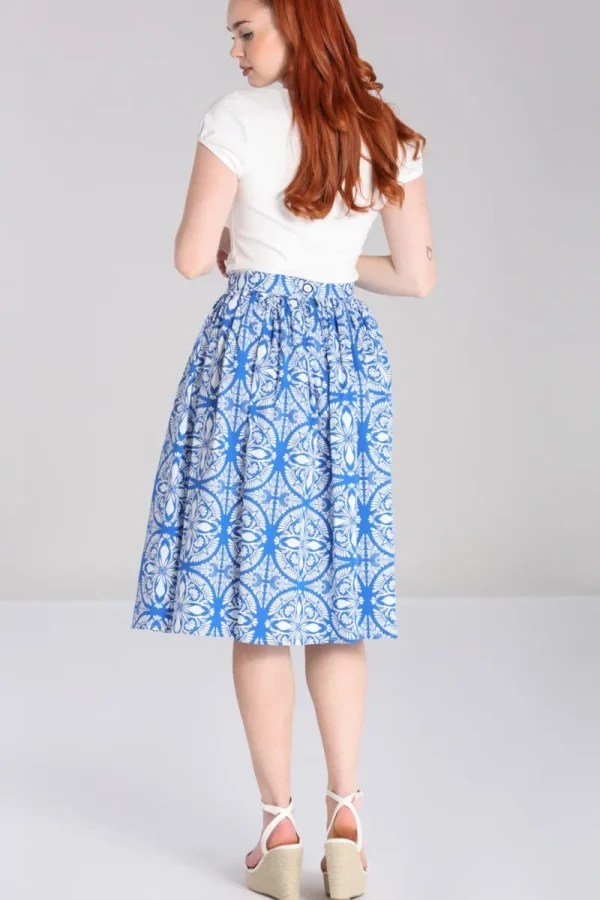 Hell Bunny Skirts>Sicily Skirt Blue