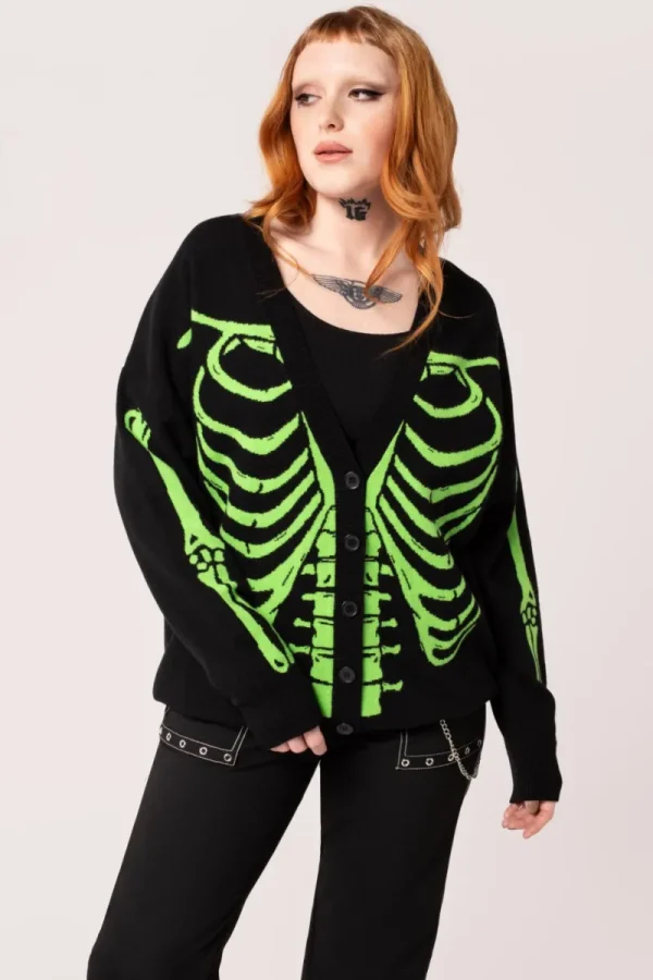 Hell Bunny Tops | Knitwear>Skeleton Cardigan