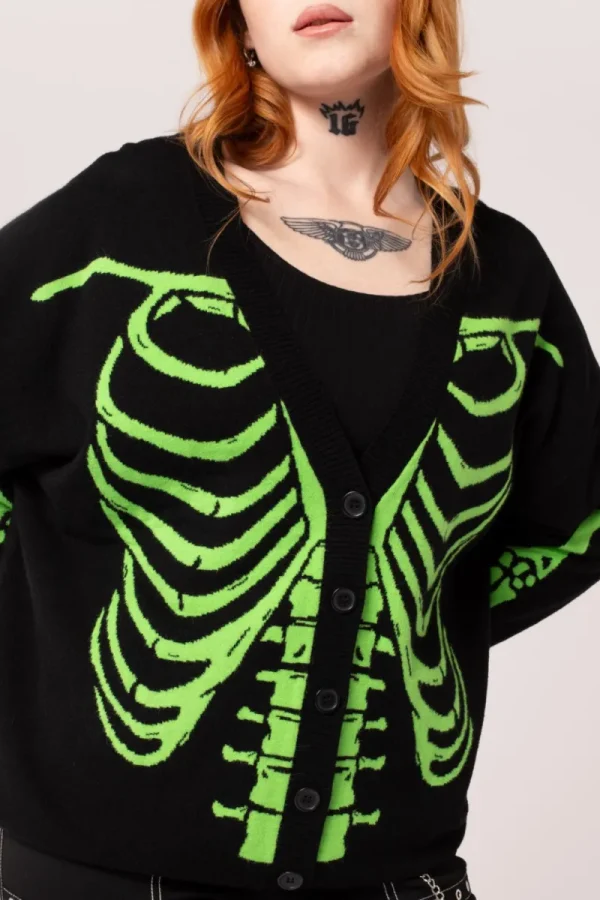 Hell Bunny Tops | Knitwear>Skeleton Cardigan