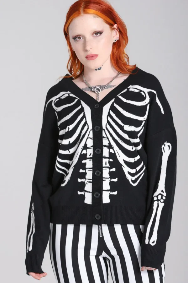 Hell Bunny Tops | Knitwear>Skeleton Cardigan