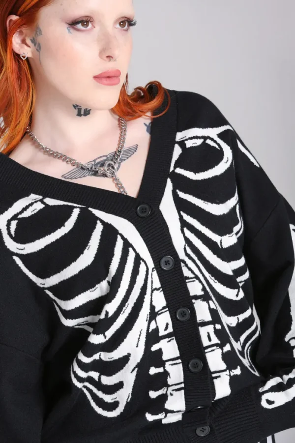 Hell Bunny Tops | Knitwear>Skeleton Cardigan