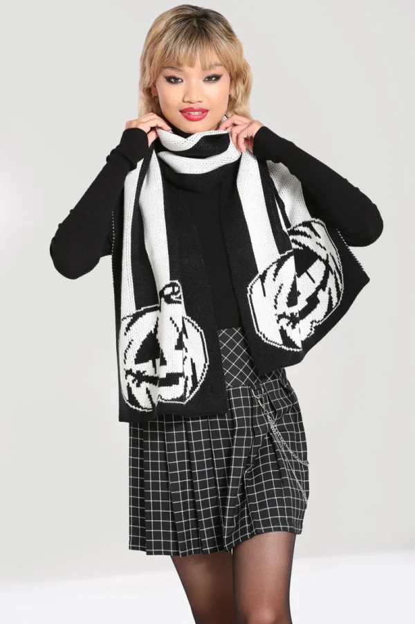 Hell Bunny Accessories>Skelli Scarf Black/White