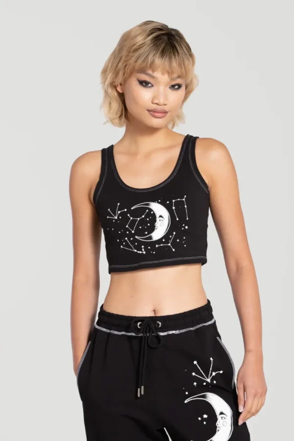 Hell Bunny Tops | Loungewear>Solaris Crop Top Black