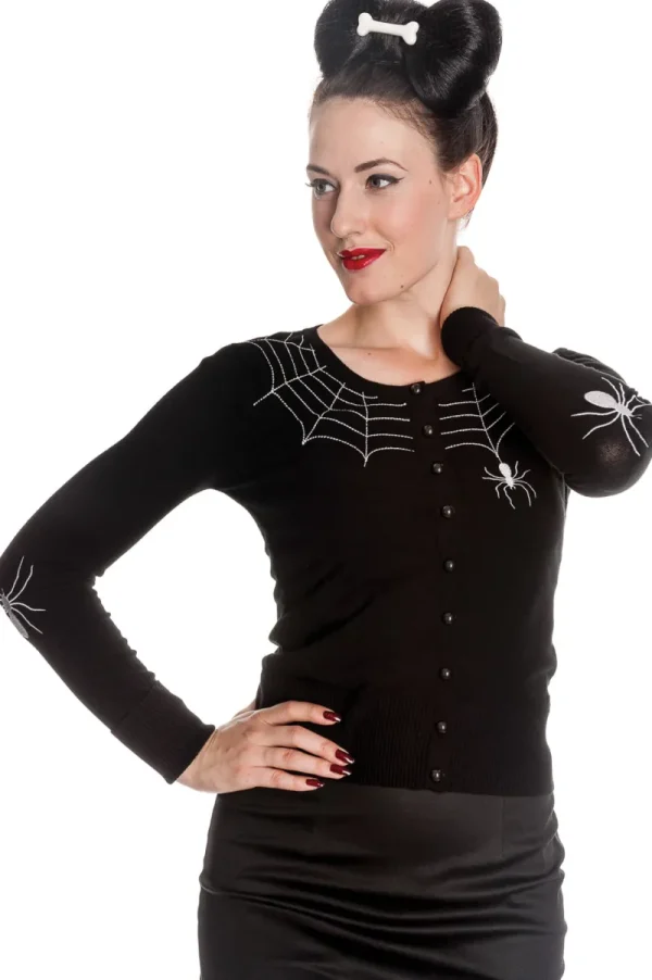 Hell Bunny Tops | Tops>Spider Cardigan Black