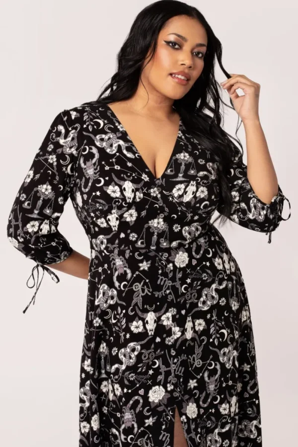 Hell Bunny Dresses | Midi Dresses>Star Sign Midi Dress Black