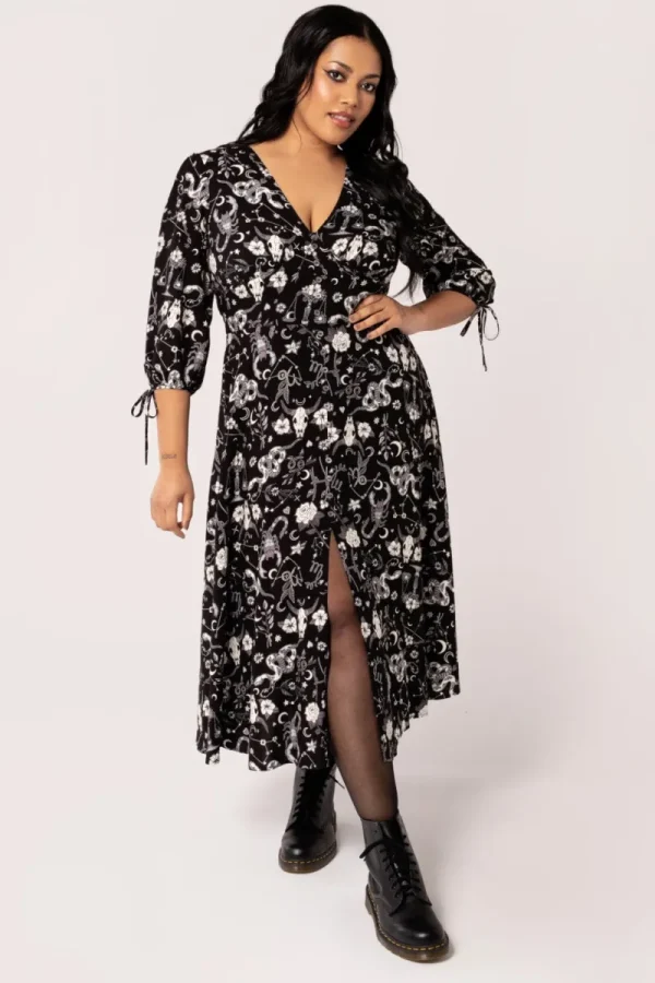 Hell Bunny Dresses | Midi Dresses>Star Sign Midi Dress Black
