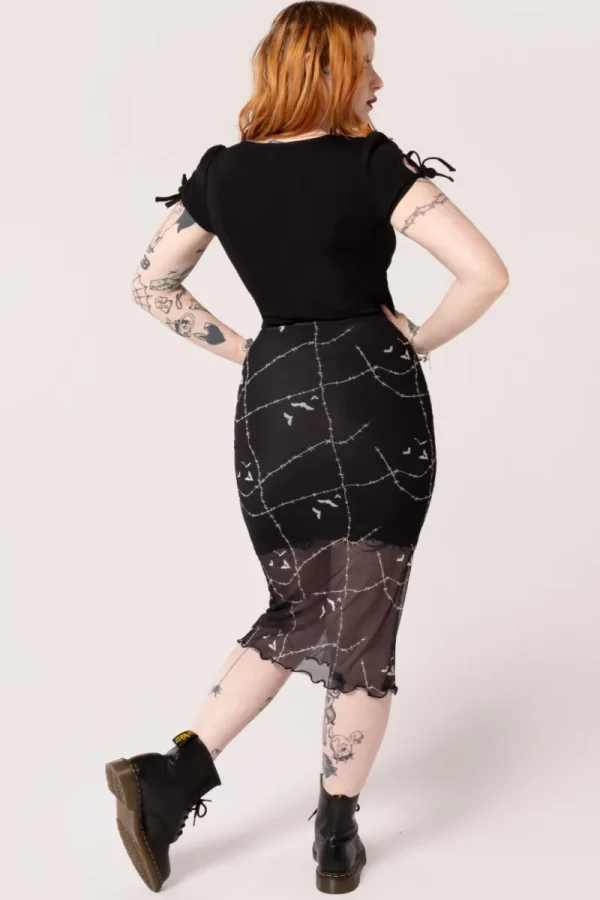 Hell Bunny Skirts | Skirts>Stitches Mesh Skirt Black