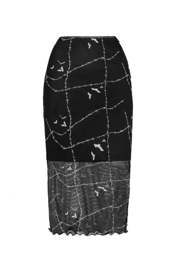 Hell Bunny Skirts | Skirts>Stitches Mesh Skirt Black