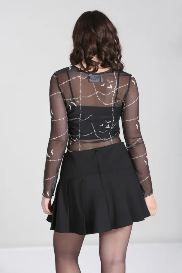 Hell Bunny Tops | Back In Stock>Stitches Mesh Top Black