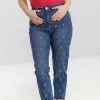 Hell Bunny Trousers & Shorts | Trousers & Shorts>Strawberry Denim Jeans Blue