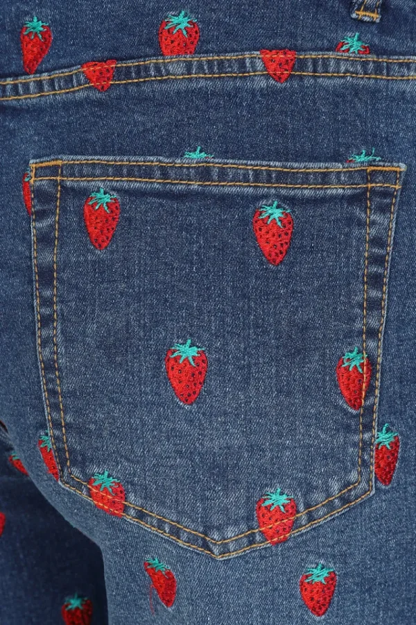 Hell Bunny Trousers & Shorts | Trousers & Shorts>Strawberry Denim Jeans Blue