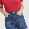 Hell Bunny Trousers & Shorts | Trousers & Shorts>Strawberry Denim Shorts Blue