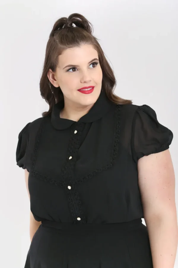 Hell Bunny Tops | Blouses>Taffy Blouse Black