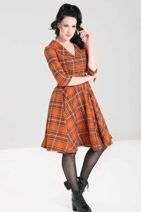 Hell Bunny Dresses | Dresses>Tawny Mid Dress Brown