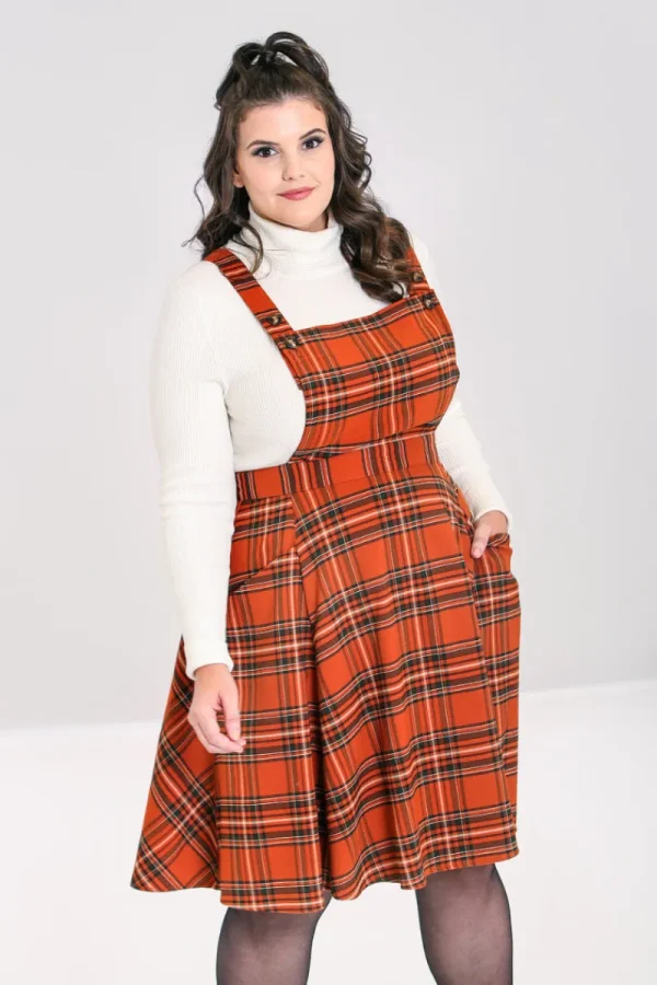 Hell Bunny Dresses | Dresses>Tawny Pinafore Dress Brown