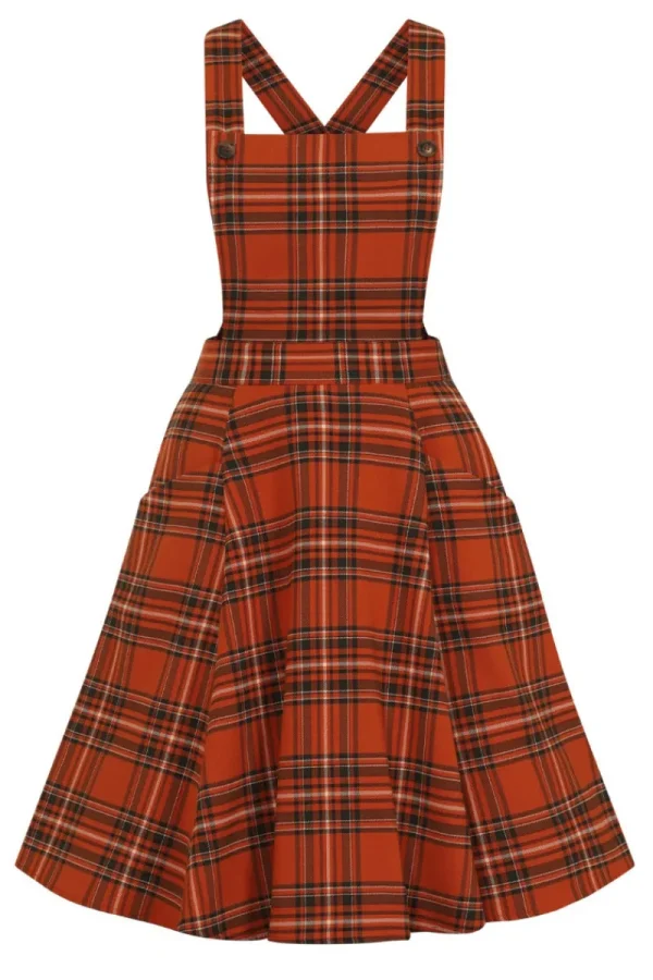 Hell Bunny Dresses | Dresses>Tawny Pinafore Dress Brown