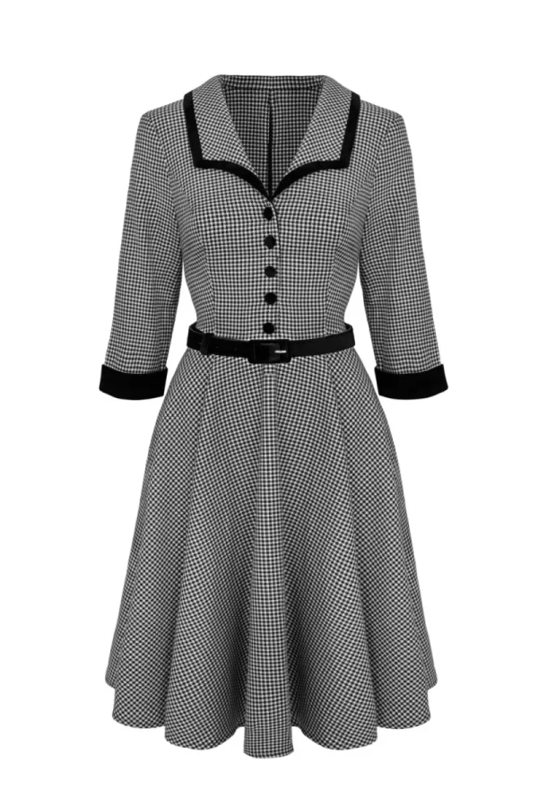 Hell Bunny Dresses | Vintage Dresses>Teddy Knee Dress Black/White