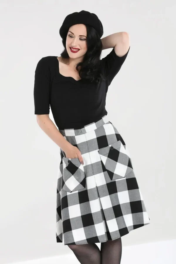 Hell Bunny Skirts | Skirts>Teen Spirit Mid Skirt Black-White