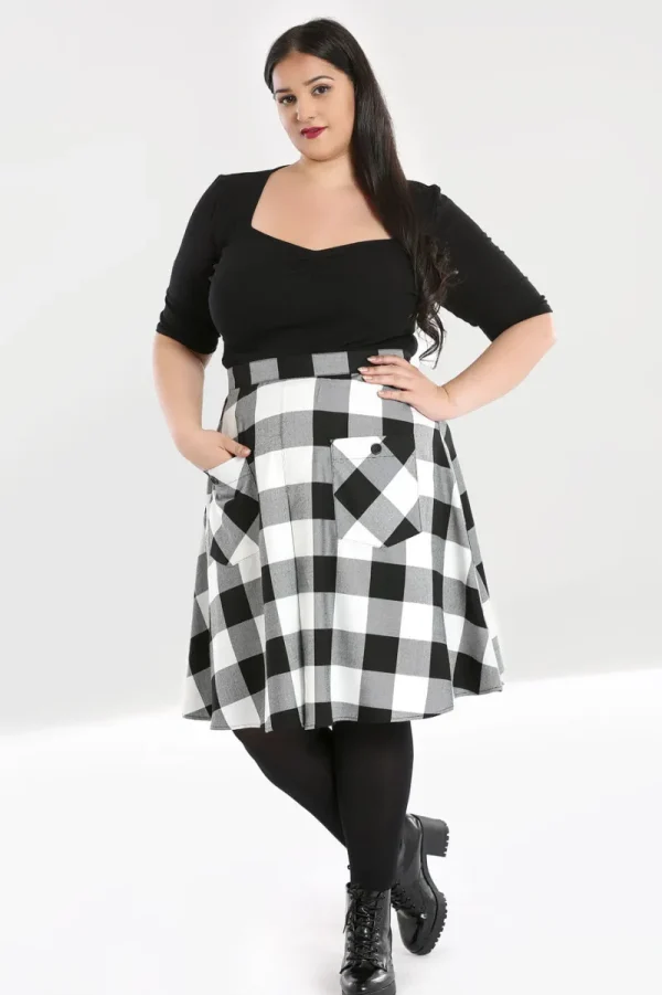 Hell Bunny Skirts | Skirts>Teen Spirit Mid Skirt Black-White