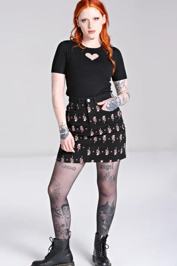 Hell Bunny Skirts | Denim>The Lover Skirt Black