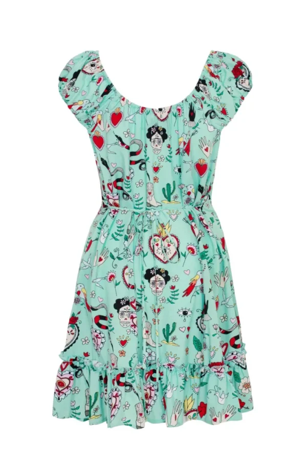 Hell Bunny Dresses>Tijuana Mini Dress Green