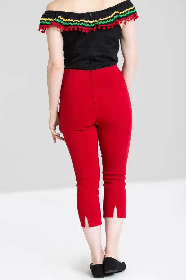 Hell Bunny Trousers & Shorts | Trousers & Shorts>Tina Capris Red