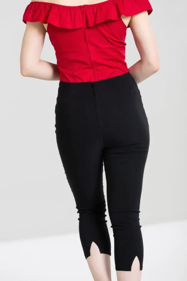 Hell Bunny Trousers & Shorts | Trousers & Shorts>Tina Capris Black