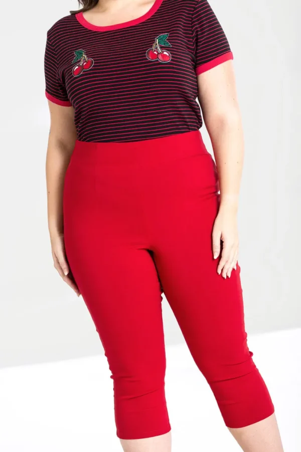 Hell Bunny Trousers & Shorts | Trousers & Shorts>Tina Capris Red