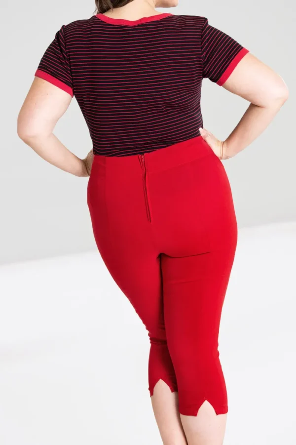 Hell Bunny Trousers & Shorts | Trousers & Shorts>Tina Capris Red