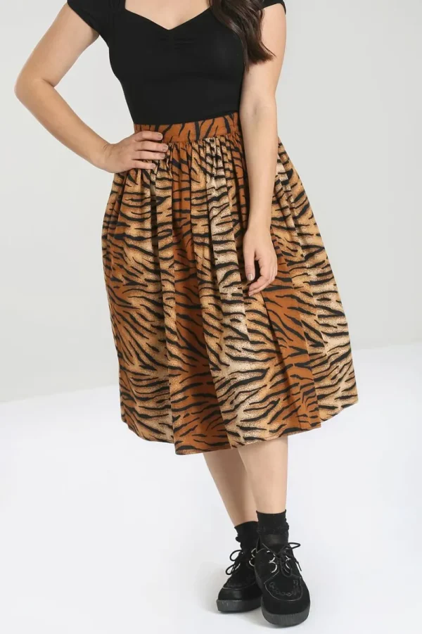 Hell Bunny Skirts>Tora 50's Skirt Brown